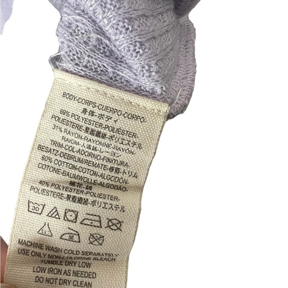 Free People Must Have Henley Top Lilac Waffle Knit - Picture 8 of 9